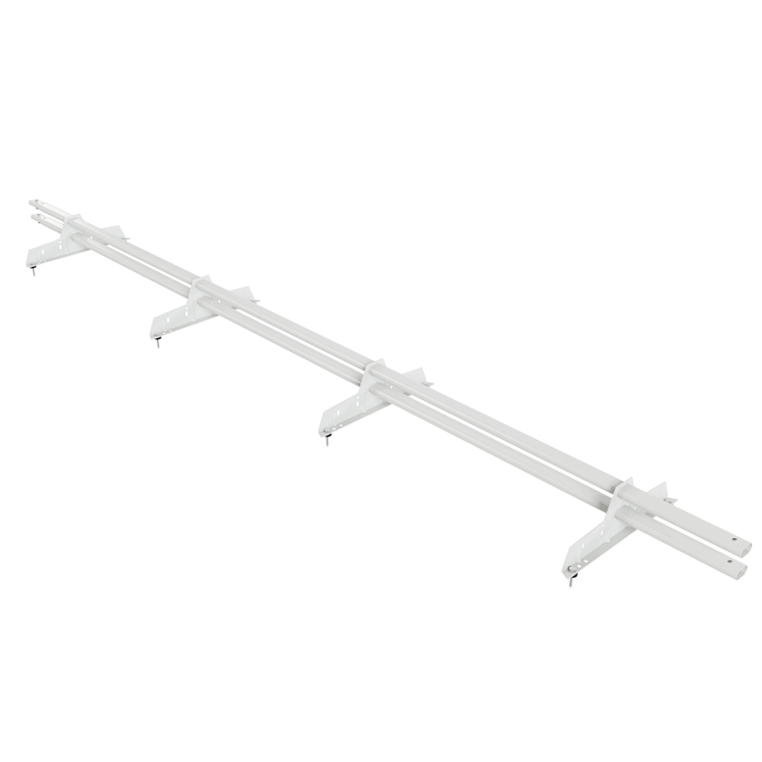 Снегозадержатель трубчатый Русский Рубеж 25х45мм, 3м, 4 опоры, сигнально-белый (RAL 9003)