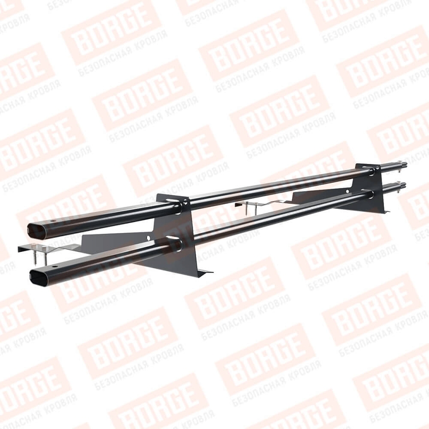 Снегозадержатель трубчатый BORGE 1,5м, 2 опоры, для черепичной кровли, антрацитово-серый (RAL 7016)