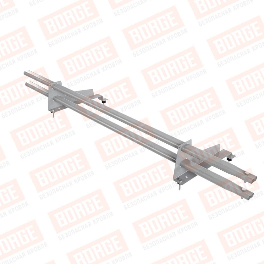 Снегозадержатель трубчатый Русский Рубеж 1,5м, 2 опоры, для МЧ с выс. ступ., сигнально-серый (RAL 7004), 350мм