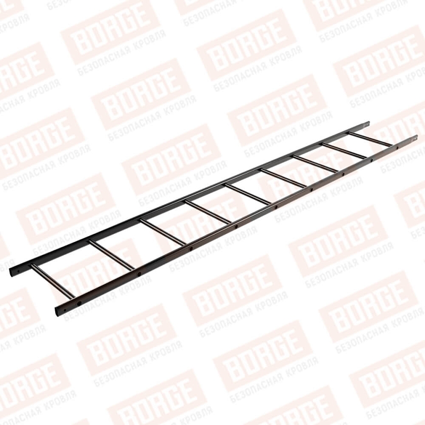 Лестница кровельная, фасадная BORGE 2,7м, чёрный (RAL 9005 matt)