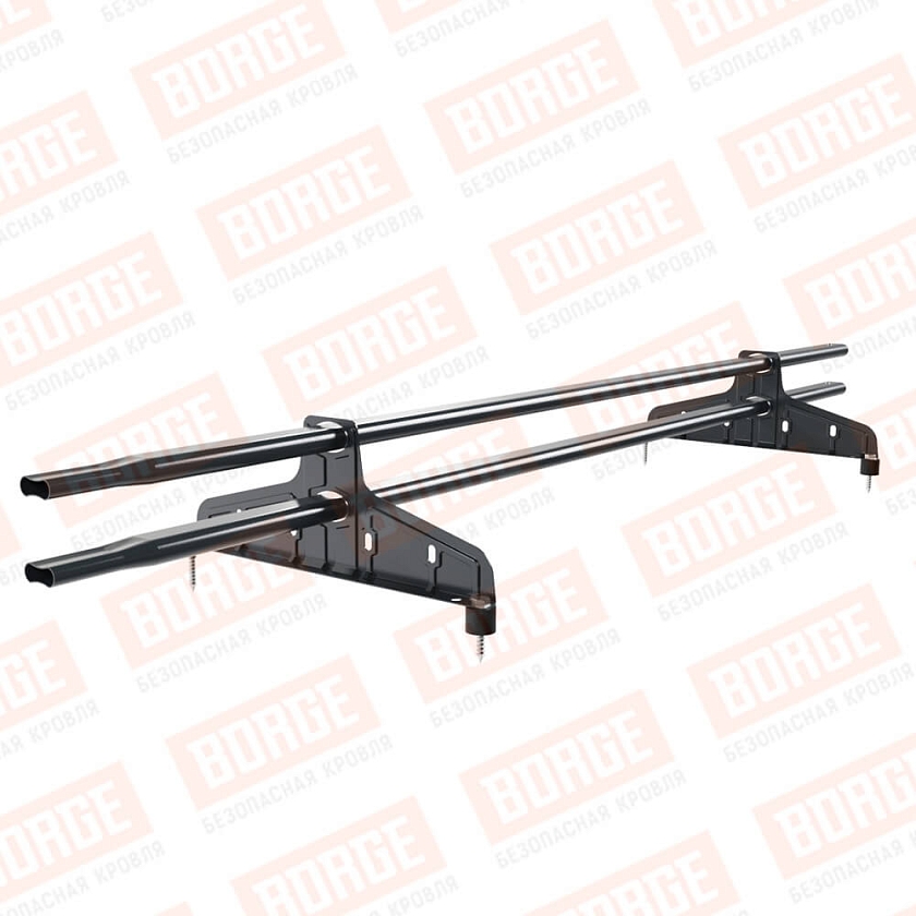 Снегозадержатель трубчатый Русский Рубеж 20х40мм, 1,5м, 2 опоры, антрацитово-серый (RAL 7016)