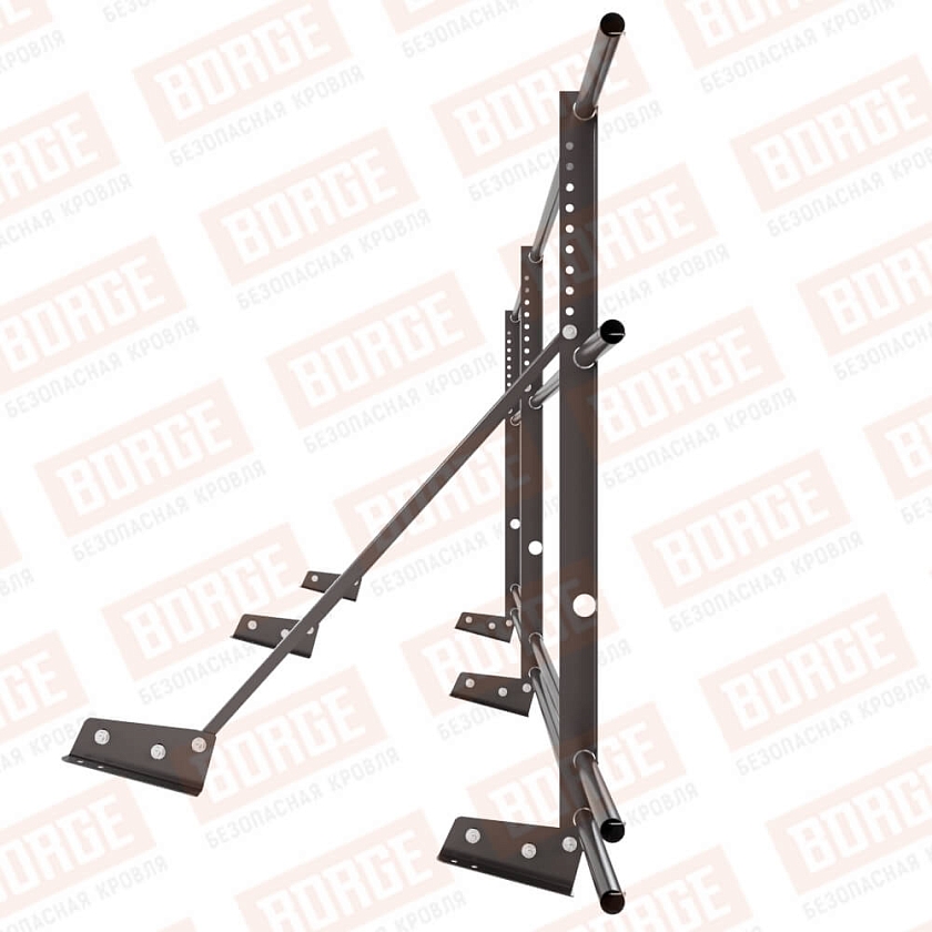 Ограждение декоративное NewLine H-90см, 3м, для фальц. кров., серо-коричневый (RR 32), с двумя доп. трубами