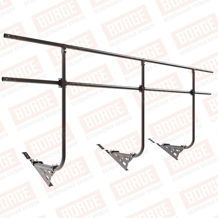 Ограждение кровельное BORGE H-120см, 3м, для черепичной кровли, серо-коричневый (RR 32)