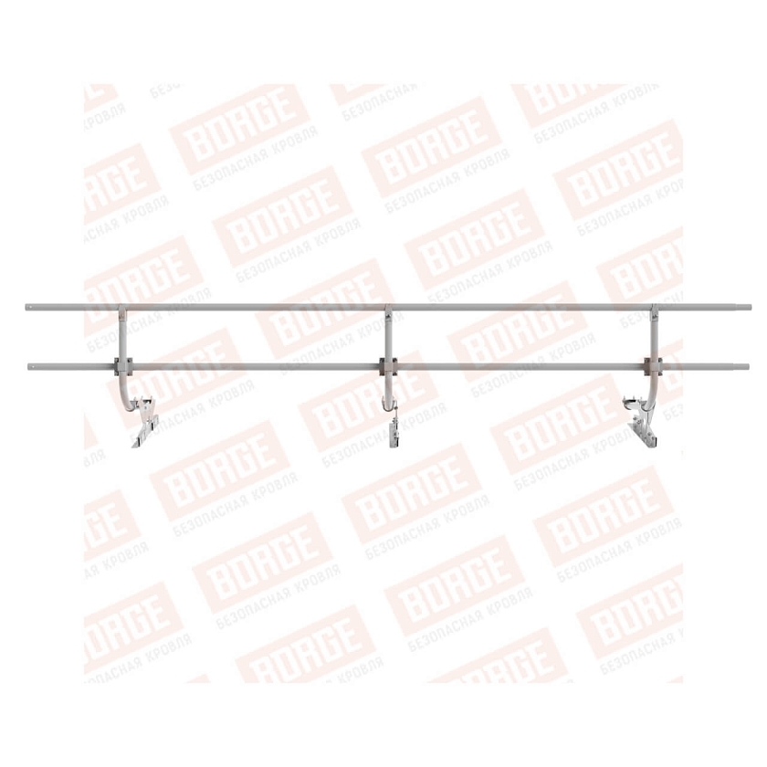 Ограждение кровельное BORGE H-60см, 3м, для фальцевой кровли, сигнально-серый (RAL 7004)