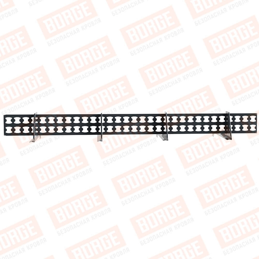 Снегозадержатель решетчатый BORGE 2,5м, 4 опоры, для черепичной кровли, антрацитово-серый (RAL 7016)