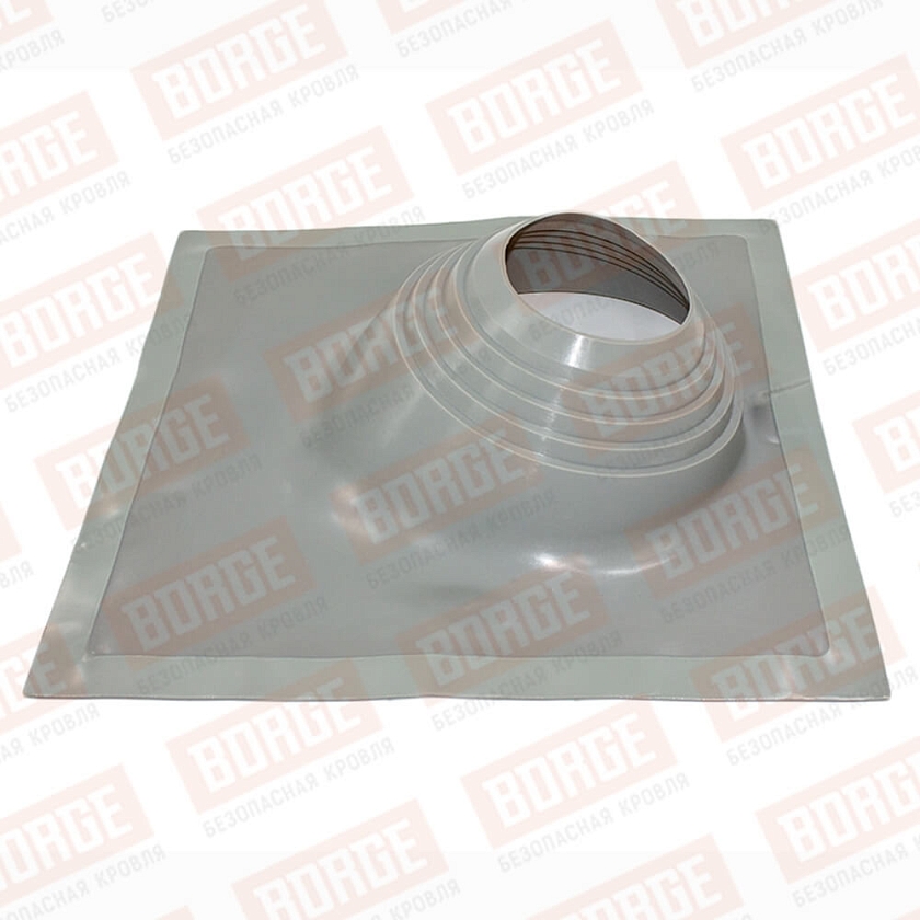 Проходка кровельная угловая №2 BORGE (d=200-300, 525х525mm, RAL 7004 серый), силикон