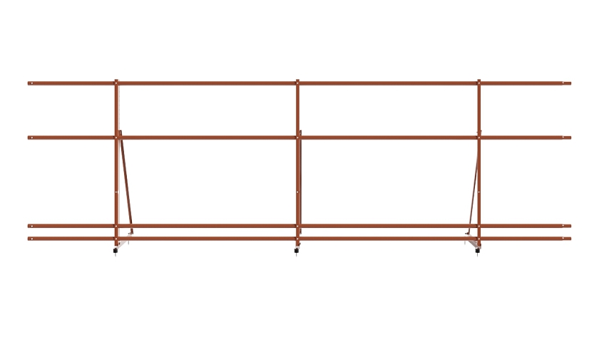 Ограждение кровельное NewLine H-90см, 3м, терракотовый (RAL 8004), с двумя доп. трубами