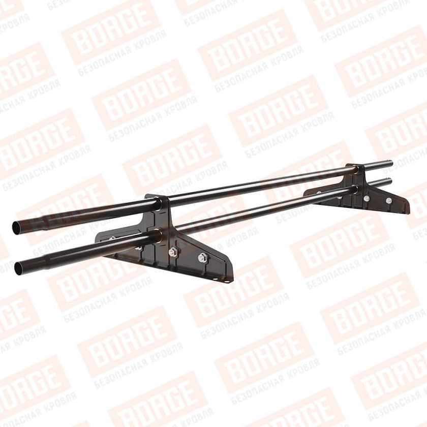 Снегозадержатель трубчатый Русский Рубеж D-25мм, 1,5м, 2 опоры, для фальц. кров., серо-коричневый (RR 32)