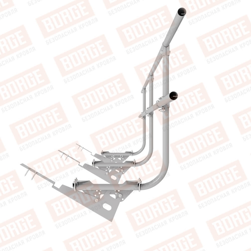 Ограждение кровельное BORGE H-90см, 3м, для композитной черепицы, сигнально-серый (RAL 7004)