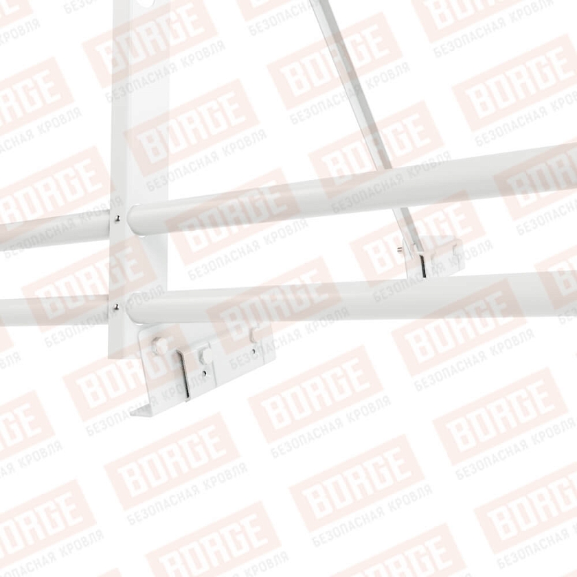 Ограждение декоративное NewLine H-90см, 3м, для фальц. кров., сигнально-белый (RAL 9003), с двумя доп. трубами