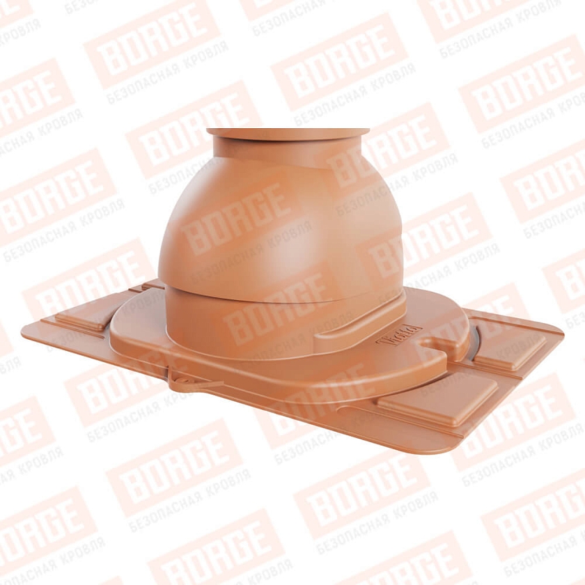 Труба вентиляционная Viotto с универсальным проходным элементом, d-110мм, h-550мм, утепленная, терракотовый (RAL 8004)