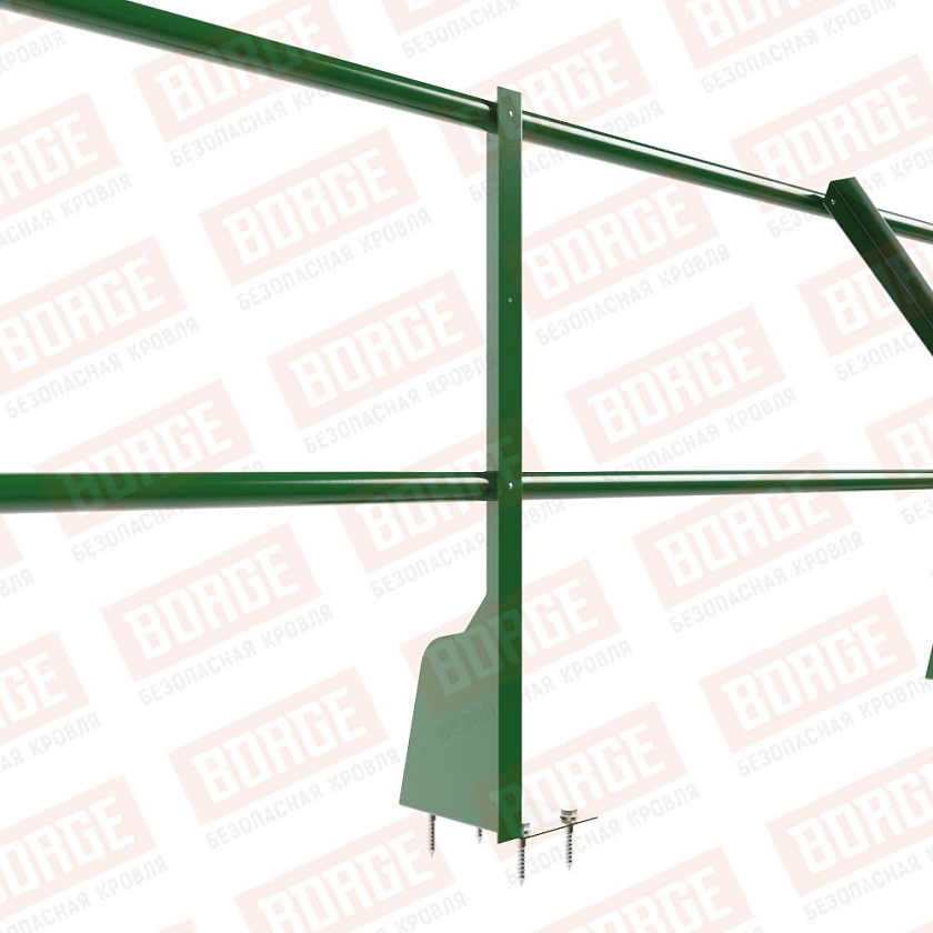 Ограждение плоских кровель NewLine Н-60, 3м, верхнее крепление, лиственно-зеленый (RAL 6002)