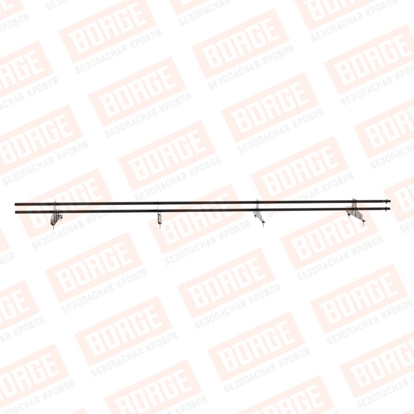 Снегозадержатель трубчатый BORGE 3м, 4 опоры, серо-коричневый (RR 32)