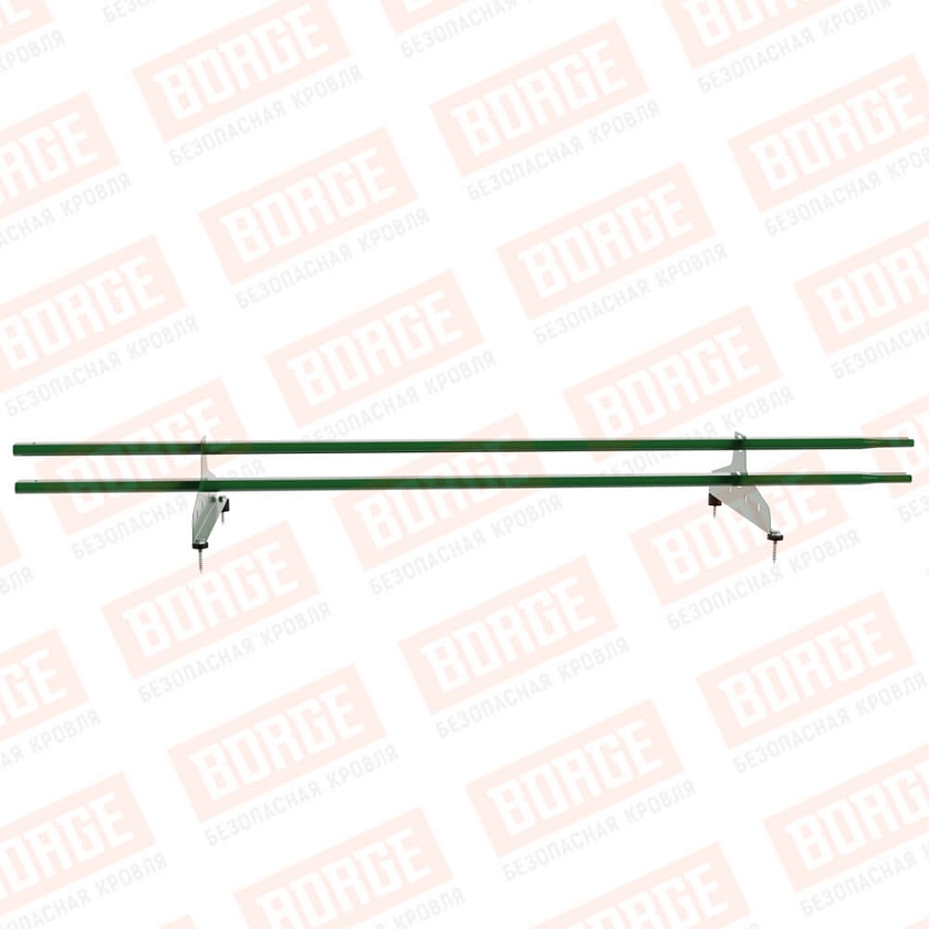 Снегозадержатель трубчатый NewLine 1,5м, 20x40мм, 2 опоры, лиственно-зеленый (RAL 6002)