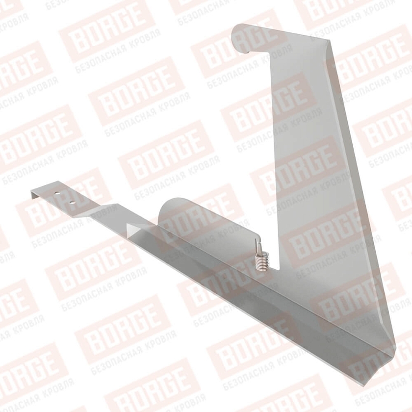 Кронштейн снегозадерживающей решетки BORGE, для черепичной кровли, бело-алюминиевый (RAL 9006)
