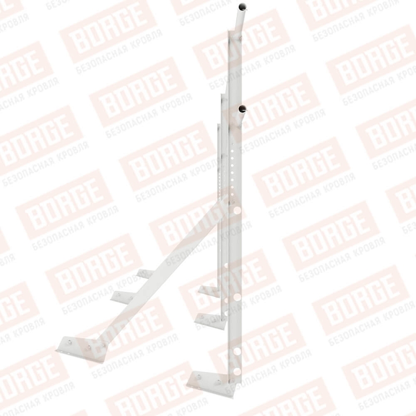 Ограждение кровельное Русский Рубеж H-120см, 3м, для фальцевой кровли, сигнально-белый (RAL 9003)