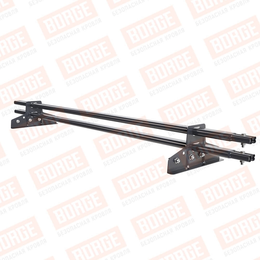 Снегозадержатель трубчатый BORGE 1,5м, 2 опоры, для фальцевой кровли, серый графит (RAL 7024 matt)