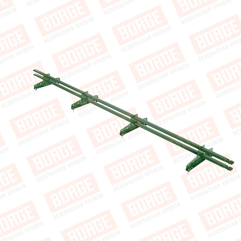 Снегозадержатель трубчатый BORGE 3м, 4 опоры, лиственно-зеленый (RAL 6002)