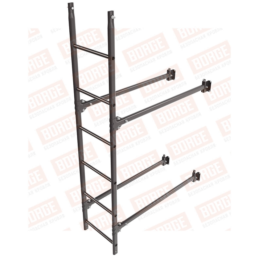 Комплект лестница фасадная BORGE (нижняя секция), 1,8м, серо-коричневый (RR 32)