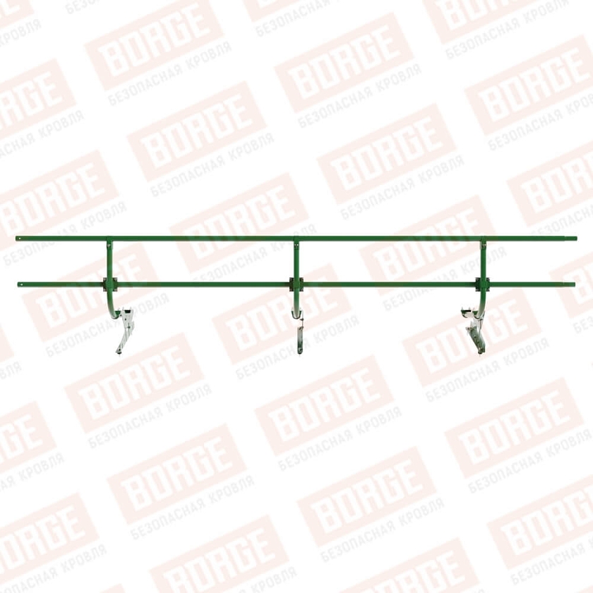 Ограждение кровельное BORGE H-60см, 3м, лиственно-зеленый (RAL 6002)