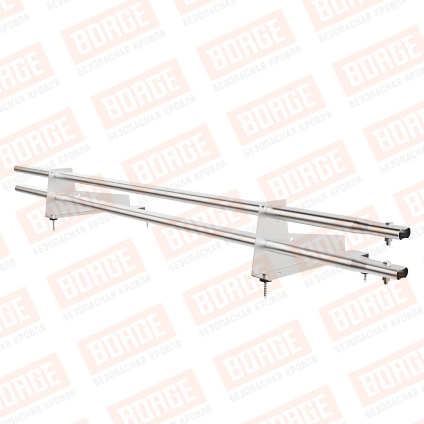 Снегозадержатель трубчатый Русский Рубеж 1,5м, 2 опоры, для МЧ с выс. ступ., цинк, 350мм 