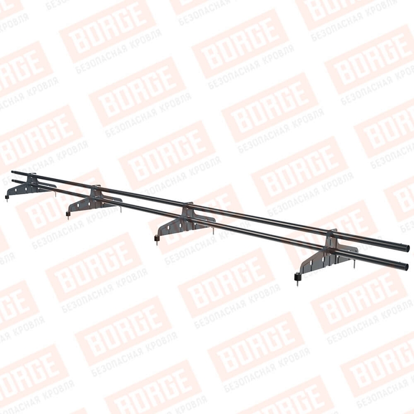 Снегозадержатель трубчатый Русский Рубеж D-25мм, 3м, 4 опоры, антрацитово-серый (RAL 7016)