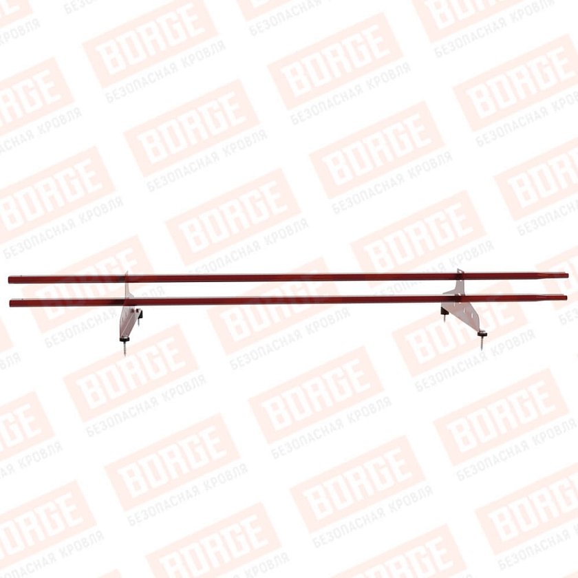 Снегозадержатель трубчатый NewLine 1,5м, 20x40мм, 2 опоры, коричнево-красный (RAL 3011)