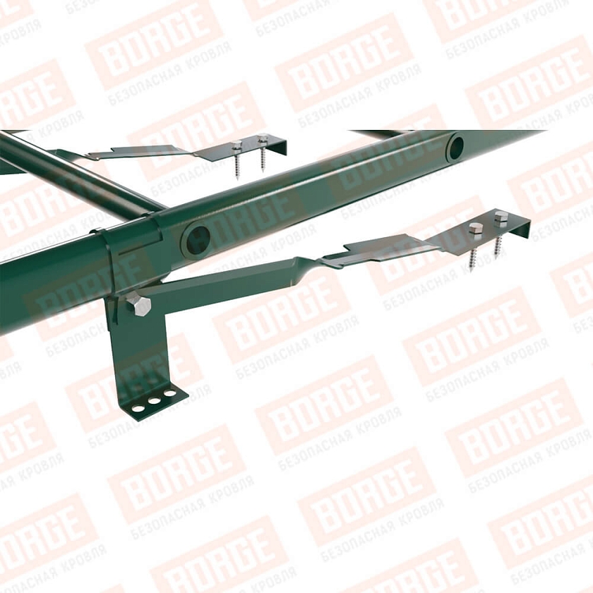 Комплект лестница кровельная BORGE 2,7м, для штучной черепицы, зеленый мох (RAL 6005)