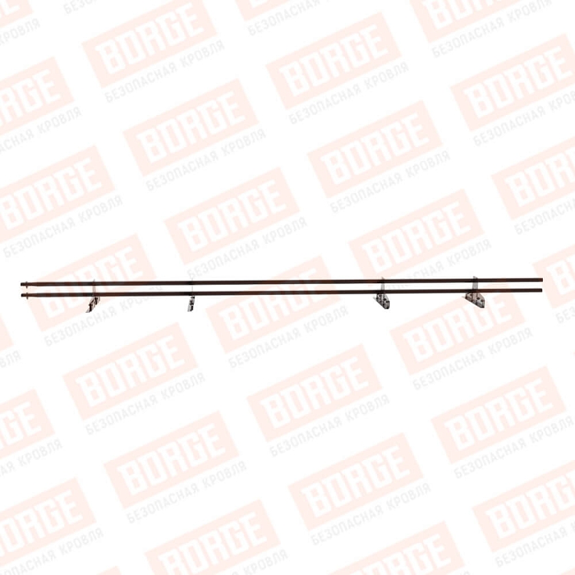 Снегозадержатель трубчатый Русский Рубеж 25х45мм, 3м, 4 опоры, для фальц. кровли, окрашенный (NL-807)