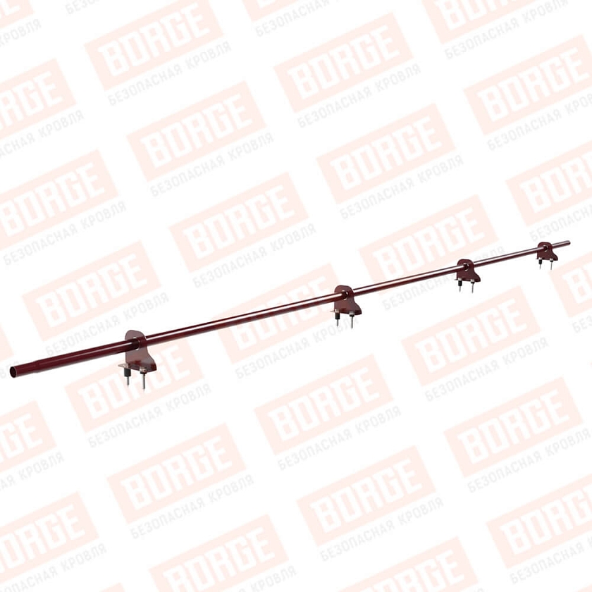 Снегозадержатель однотрубчатый NewLine 3м, D-25мм, 4 опоры, красное вино (RAL 3005)