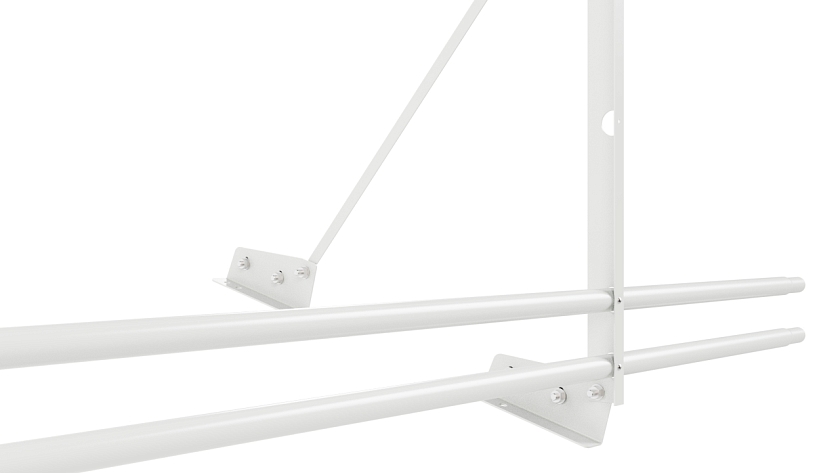 Ограждение кровельное NewLine H-90см, 3м, для фальц. кров., сигнально-белый (RAL 9003), с двумя доп. трубами