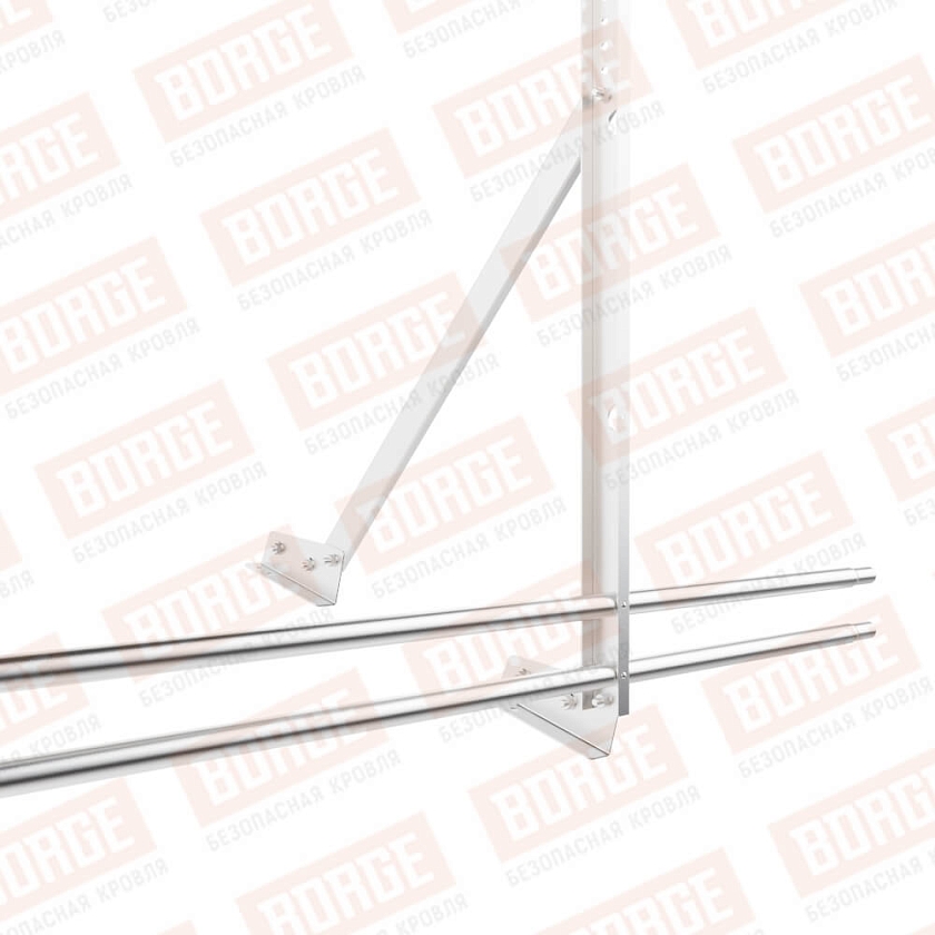 Ограждение кровельное Русский Рубеж H-120см, 3м, для фальц. кров., цинк, с двумя доп. трубами