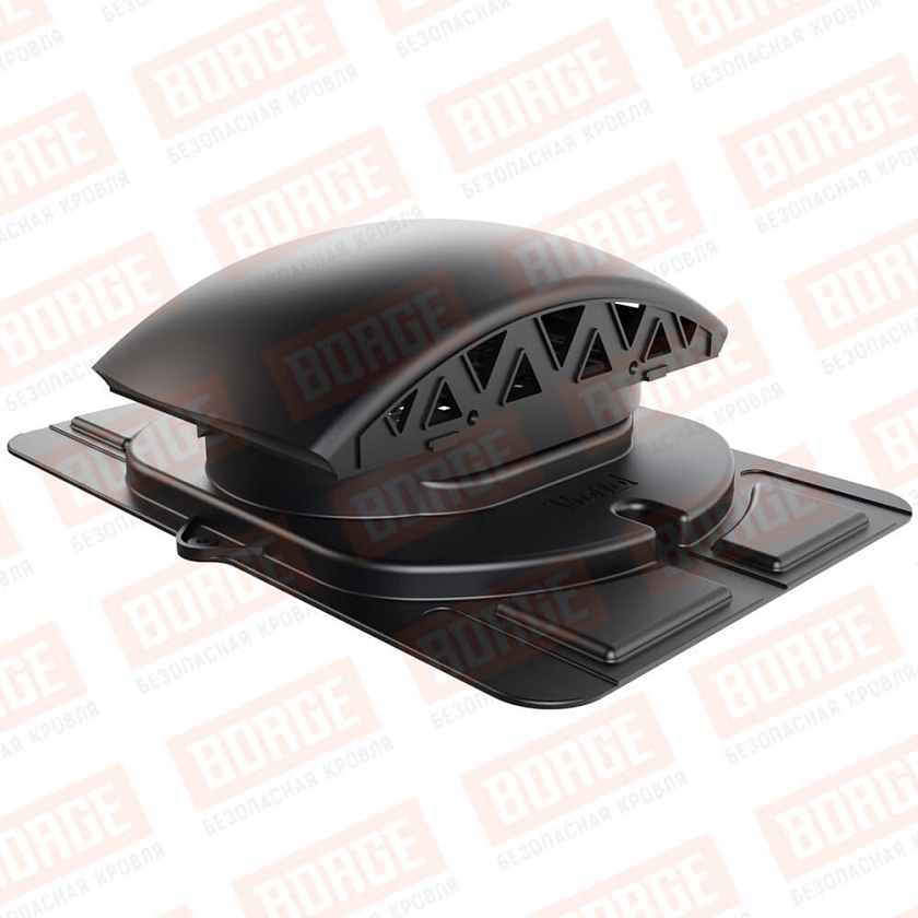 Вентилятор подкровельный Viotto с универсальным проходным элементом, чёрный (RAL 9005). Черепаха