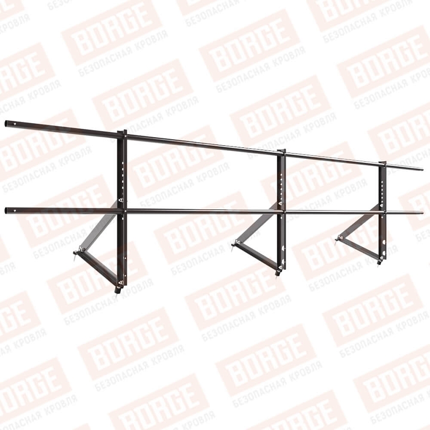 Ограждение кровельное Русский Рубеж H-60см, 3м, серо-коричневый (RAL 8019)