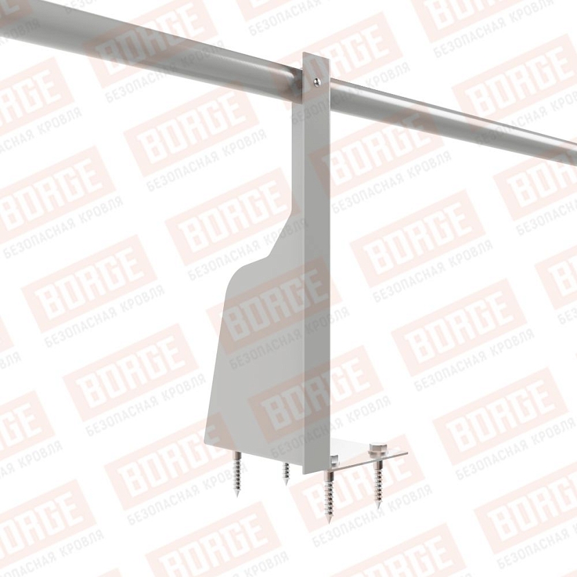 Ограждение плоских кровель Русский Рубеж Н-30, 3м, верхнее крепление, бело-алюминиевый (RAL 9006)