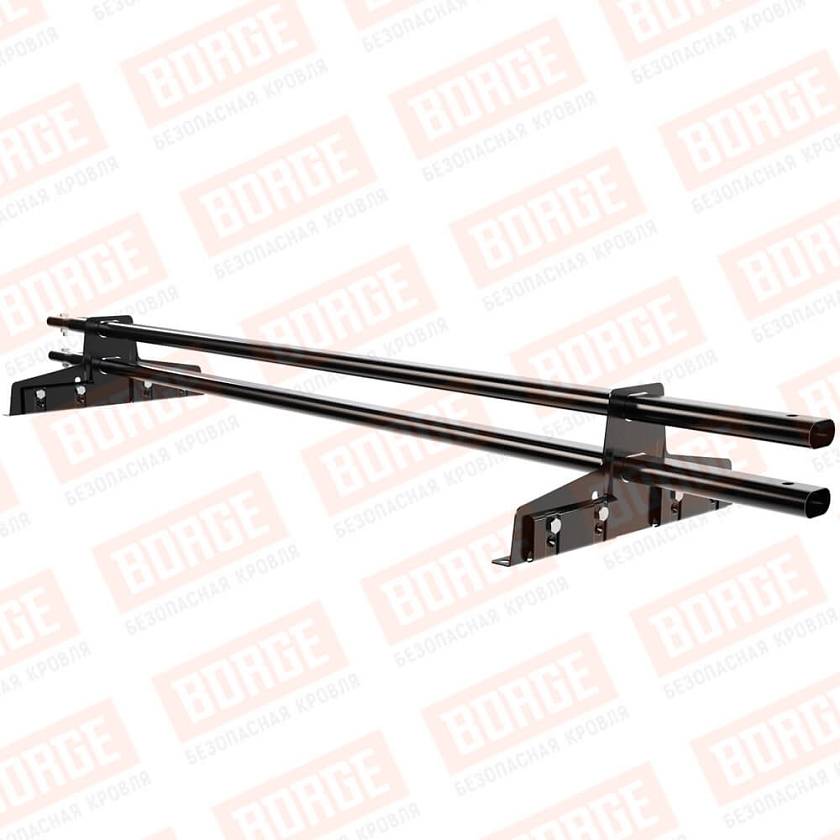 Снегозадержатель трубчатый Русский Рубеж 25х45мм, 1,5м, 2 опоры, для фальц. кров., чёрный (RAL 9005)