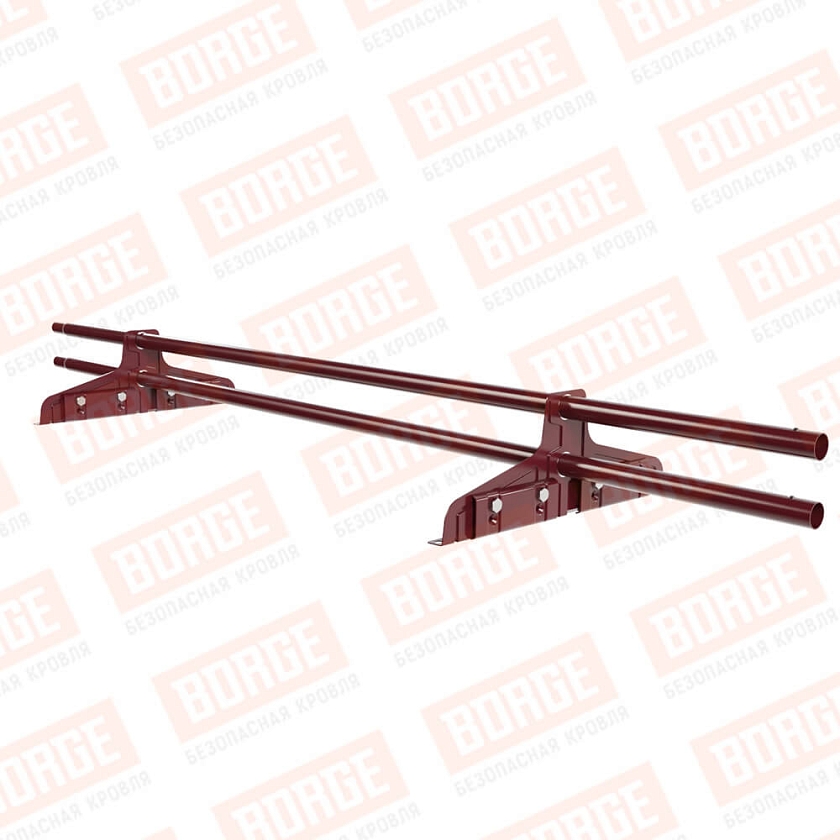 Снегозадержатель трубчатый Русский Рубеж D-25мм, 1,5м, 2 опоры, для фальц. кров., красное вино (RAL 3005)