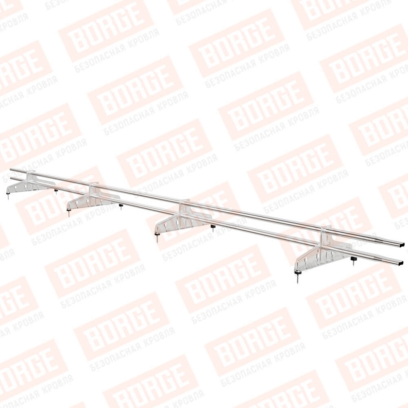 Снегозадержатель трубчатый Русский Рубеж 20х40мм, 3м, 4 опоры, цинк