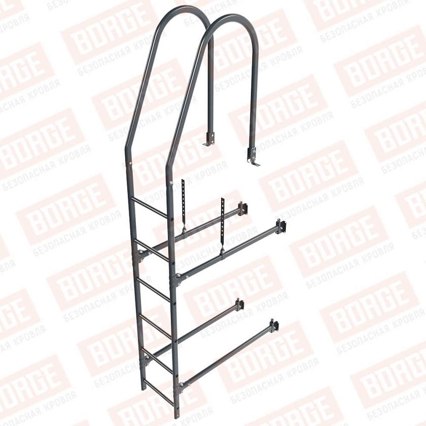 Комплект лестница фасадная BORGE (верхняя секция), 1,8м, антрацитово-серый (RAL 7016)