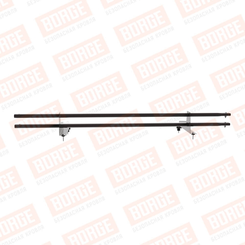 Снегозадержатель трубчатый Русский Рубеж 1,5м, 2 опоры, для МЧ с выс. ступ., серо-коричневый (RAL 8019), 400мм