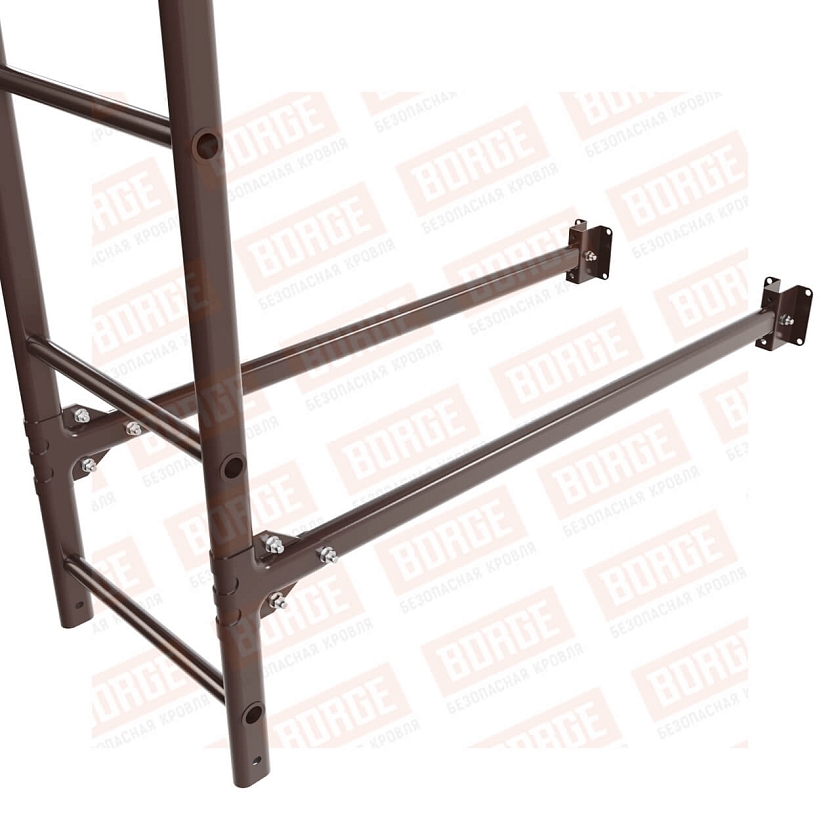 Комплект лестница фасадная BORGE (нижняя секция), 1,8м, коричневый шоколад (RAL 8017)