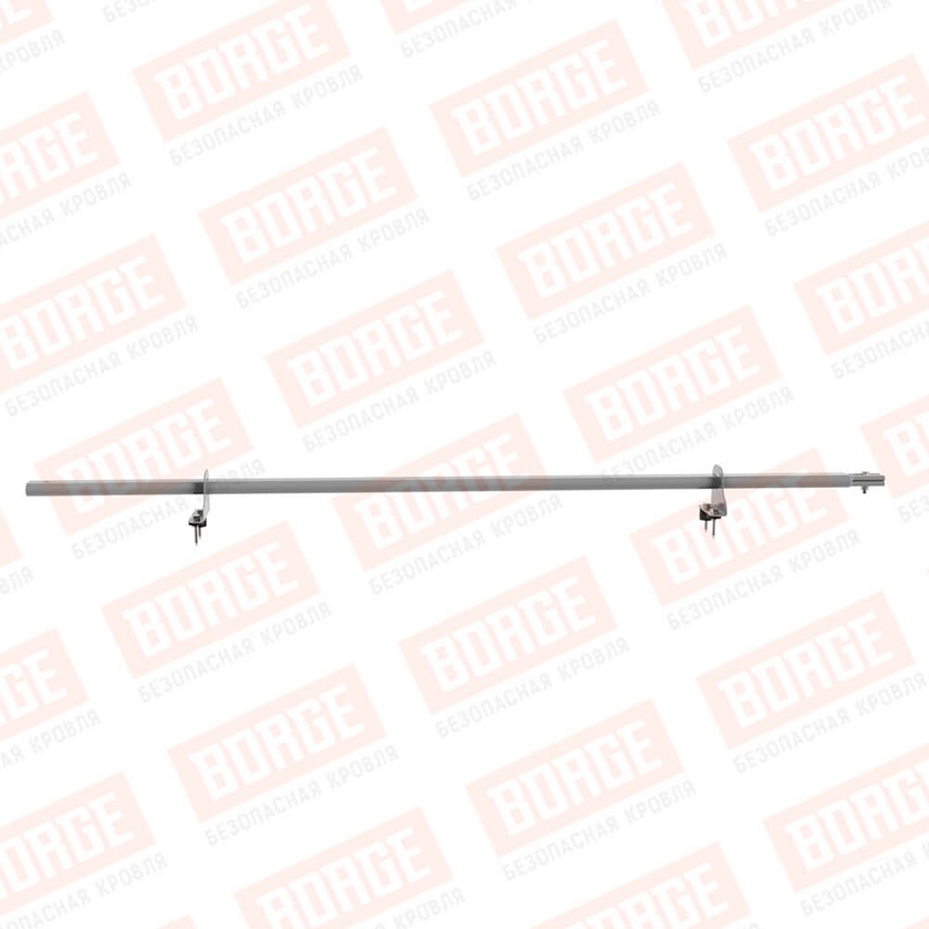 Снегозадержатель однотрубчатый BORGE 1,5м, 2 опоры, сигнально-серый (RAL 7004)