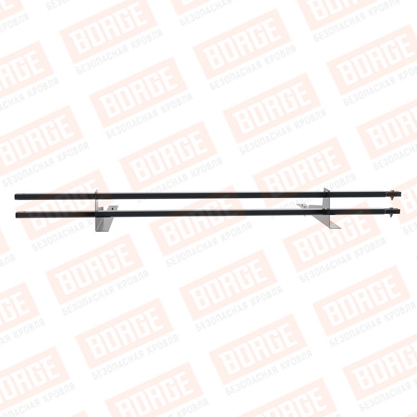 Снегозадержатель трубчатый BORGE 1,5м, 2 опоры, для гибкой черепицы,  антрацитово-серый (RAL 7016)