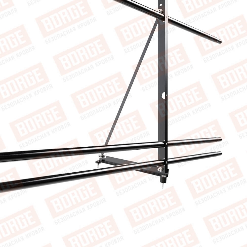 Ограждение декоративное NewLine H-90см, 3м, чёрный (RAL 9005), с двумя доп. трубами