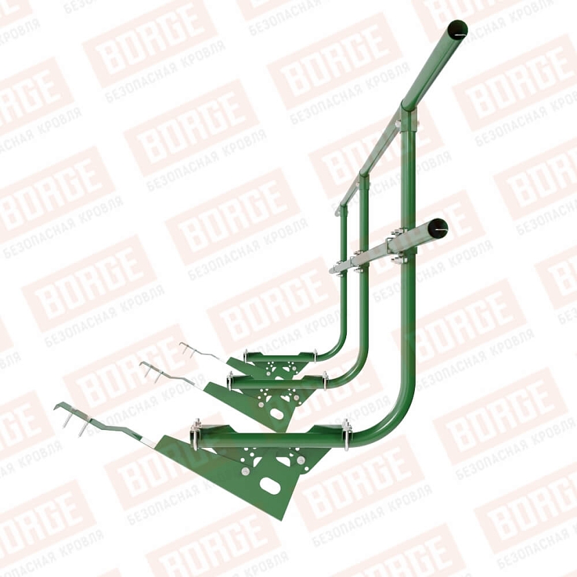 Ограждение кровельное BORGE H-90см, 3м, для черепичной кровли, лиственно-зеленый (RAL 6002)