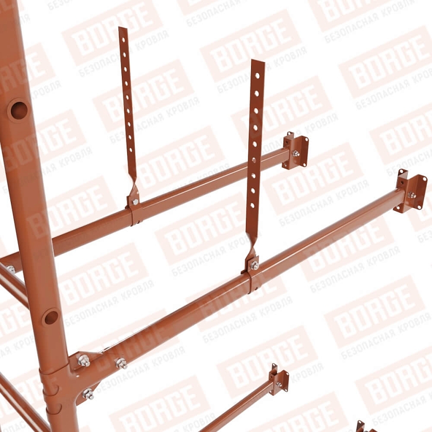 Комплект лестница фасадная BORGE (верхняя секция), 2,7м, терракотовый (RAL 8004)