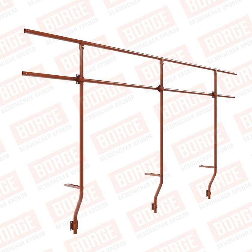 Ограждение парапетное BORGE H-120см, 3м, терракотовый (RAL 8004)