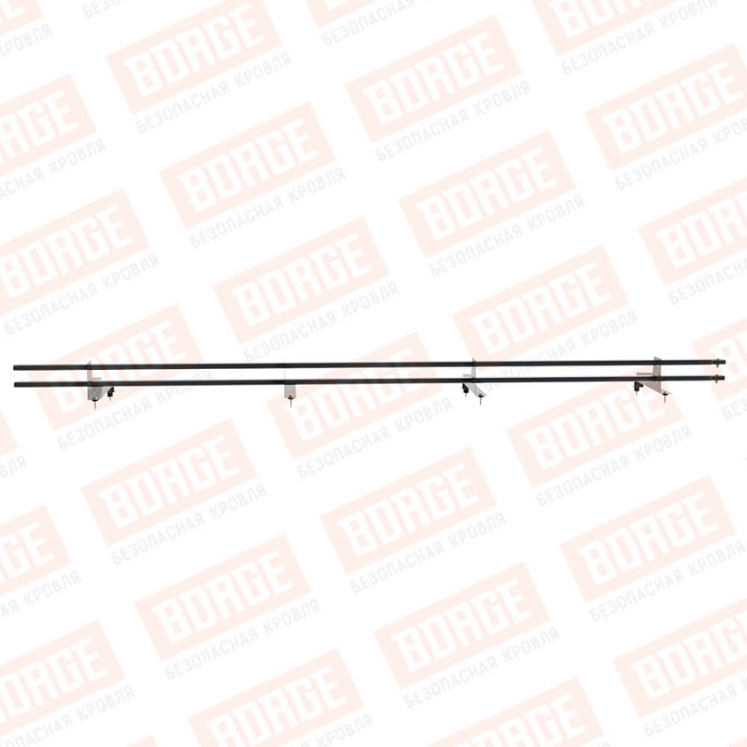 Снегозадержатель трубчатый BORGE 3м, 4 опоры, для МЧ с выс. ступен., антрацитово-серый (RAL 7016), 350мм