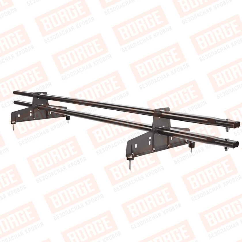 Снегозадержатель трубчатый Русский Рубеж 25х45мм, 1,5м, 2 опоры, окрашенный (NL-805)