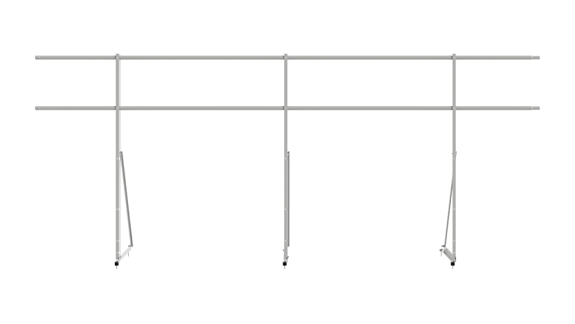 Ограждение кровельное NewLine H-120см, 3м, бело-алюминиевый (RAL 9006)